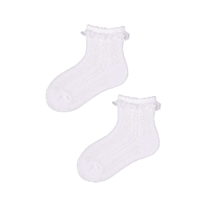 YO! SKL-0008G ažurové 0-9 měsicí Dětské ponožky 0-3 miesiące bílá