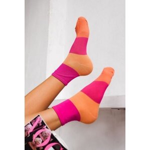 Milena 0200 Szerokie Pasy Dámské ponožky 37-41 růžová