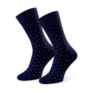 Steven 056 234 vzor tmavě modré Pánské oblékové ponožky 45/47 tmavě modrá