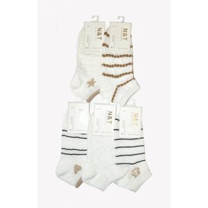 WiK 017 3961 Dámské kotníkové ponožky 38-41 bílá-vzor mix