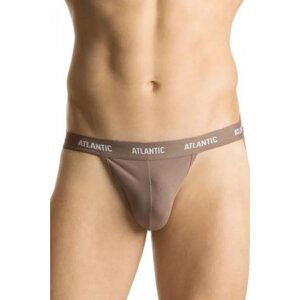 Atlantic jockstrap 1571 tmavě béžové Pánské slipy L hnědá