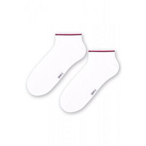 Steven 075 001 bílé Pánské kotníkové ponožky 41/43 bílá