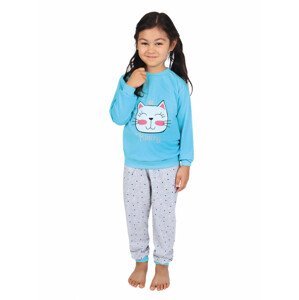 Dětské dlouhé pyžamo PRINCEZNA tyrkysové - P PRINCEZNA 1 BASS 122-128