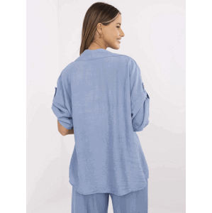 ITALY MODA Košile -MI-KS-6537.74P Barva: Modrá, Velikost: UNI