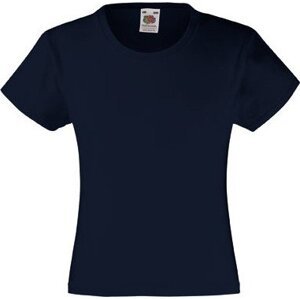 Dívčí základní bavlněné tričko Valueweight Fruit of the Loom Barva: Modrá námořní tmavá, Velikost: 116 F288K