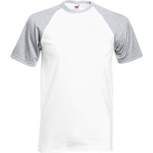 Fruit of the Loom Pánské tričko Baseball s krátkým rukávem, 165 g/m Barva: bílá - šedý melír, Velikost: S F295