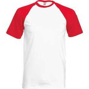 Fruit of the Loom Pánské tričko Baseball s krátkým rukávem, 165 g/m Barva: bílá - červená, Velikost: S F295
