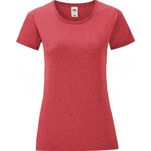 Fruit of the Loom Lehké vypasované dámské bavlněné tričko Iconic 150 g/m Barva: červená melír, Velikost: XL F131