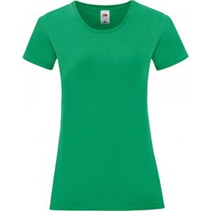 Fruit of the Loom Lehké vypasované dámské bavlněné tričko Iconic 150 g/m Barva: zelená výrazná, Velikost: M F131