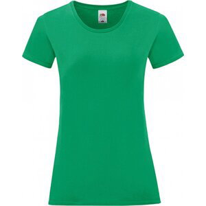 Fruit of the Loom Lehké vypasované dámské bavlněné tričko Iconic 150 g/m Barva: zelená výrazná, Velikost: XXL F131