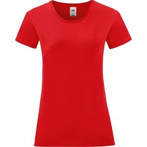 Fruit of the Loom Lehké vypasované dámské bavlněné tričko Iconic 150 g/m Barva: Červená, Velikost: XL F131