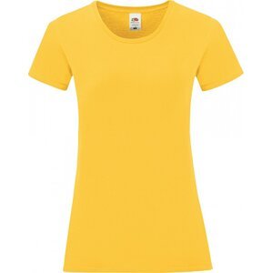 Fruit of the Loom Lehké vypasované dámské bavlněné tričko Iconic 150 g/m Barva: Žlutá slunečnicová, Velikost: XS F131