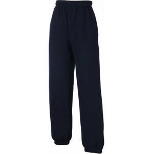 Fruit of the Loom Dětské tréninkové teplákové kalhoty s uzavřeným spodním lemem 80% bavlny Barva: Modrá námořní tmavá, Velikost: 116 (5-6 let) F480NK