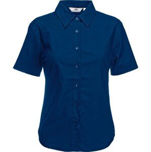 Fruit of the Loom Dámská oxfordská košile s krátkým rukávem Barva: modrá námořní, Velikost: S F701