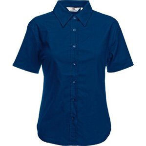 Fruit of the Loom Dámská oxfordská košile s krátkým rukávem Barva: modrá námořní, Velikost: XS F701