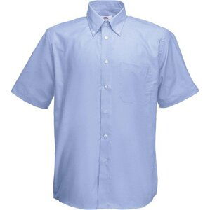 Pánská košile Oxford krátký rukáv Fruit of the Loom, 70% bavlna, 30% polyester Barva: Modrá oxfordská, Velikost: L F601