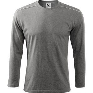 MALFINI® Unisex tričko Malfini ze 100% bavlny s dlouhým rukávem Barva: Šedý melír tmavý, Velikost: L