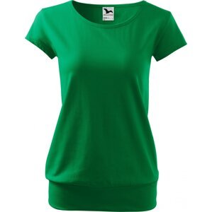 MALFINI® Bavlněné volné módní tričko City s pružným lemem v pase Barva: středně zelená, Velikost: L