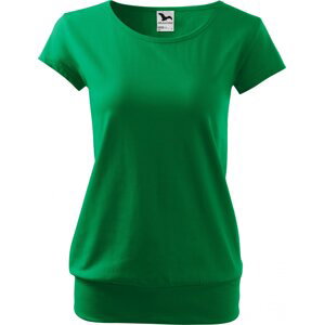 MALFINI® Bavlněné volné módní tričko City s pružným lemem v pase Barva: středně zelená, Velikost: M
