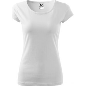 MALFINI® Dámské lehce vypasované bavlněné tričko Malfini s kratšími rukávky Barva: Bílá, Velikost: XS