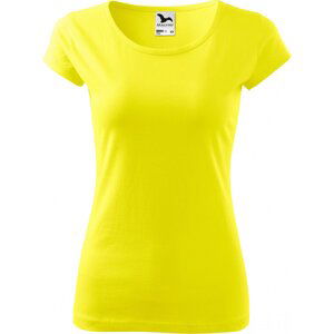 MALFINI® Dámské lehce vypasované bavlněné tričko Malfini s kratšími rukávky Barva: žlutá citronová, Velikost: M
