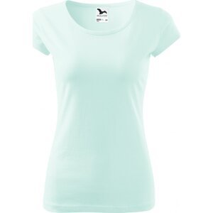 MALFINI® Dámské lehce vypasované bavlněné tričko Malfini s kratšími rukávky Barva: modrá ledová, Velikost: L