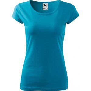 MALFINI® Dámské lehce vypasované bavlněné tričko Malfini s kratšími rukávky Barva: Tyrkysová, Velikost: XS