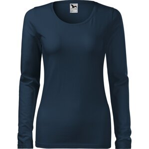 MALFINI® Dámské dlouhé strečové tričko Malfini s dlouhým rukávem Barva: modrá námořní, Velikost: XL