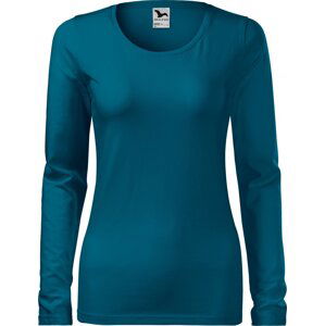 MALFINI® Dámské dlouhé strečové tričko Malfini s dlouhým rukávem Barva: modrá petrolejová, Velikost: M