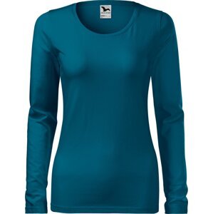 MALFINI® Dámské dlouhé strečové tričko Malfini s dlouhým rukávem Barva: modrá petrolejová, Velikost: S