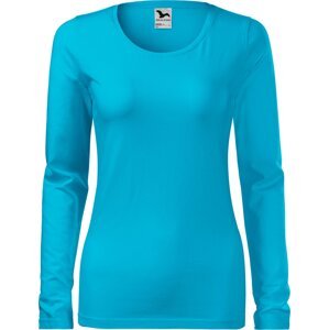 MALFINI® Dámské dlouhé strečové tričko Malfini s dlouhým rukávem Barva: Tyrkysová, Velikost: S