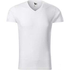 MALFINI® Pánské vypasované bavlněné slim-fit tričko do véčka Barva: Bílá, Velikost: XXL