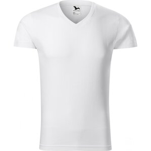 MALFINI® Pánské vypasované bavlněné slim-fit tričko do véčka Barva: Bílá, Velikost: 3XL