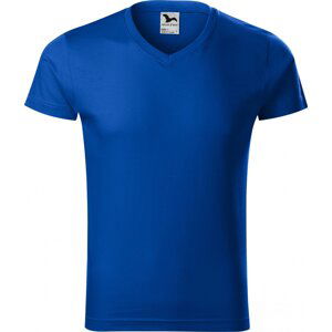 MALFINI® Pánské vypasované bavlněné slim-fit tričko do véčka Barva: modrá královská, Velikost: XXL