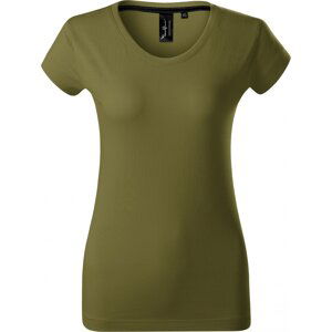 MALFINI Premium® Exkluzivní dámské tričko s hlubším výstřihem 160 g/m Barva: Olivová, Velikost: XXL