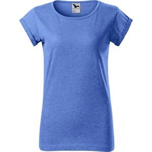 MALFINI® Volné směsové tričko Fusion s ohrnutými rukávky Barva: modrý melír, Velikost: L