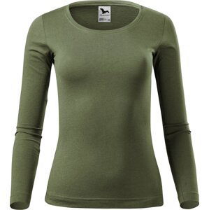 MALFINI® Dámské bavlněné triko Malfini s dlouhým rukávem 160 g/m Barva: zelená khaki, Velikost: M