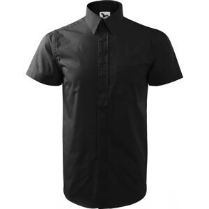 MALFINI® Pánská popelínová košile Chic Malfini s krátkým rukávem, 100% bavlna Barva: Černá, Velikost: M