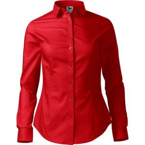 MALFINI® Dámská popelínová košile Style Malfini v projmuté střihu, dlouhý rukáv Barva: Červená, Velikost: S