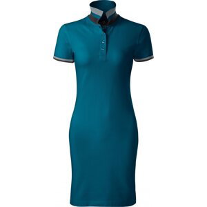 MALFINI Premium® Lehce vypasované piqé šaty se zpevněnými rameny Barva: modrá petrolejová, Velikost: XS