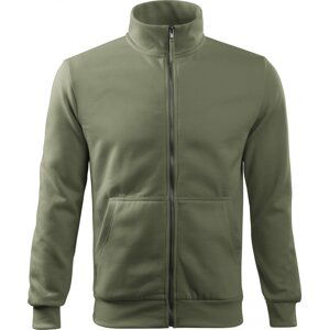 MALFINI® Pánská mikina Adventure se stojáčkem a kovovým zipem Barva: zelená khaki, Velikost: 3XL