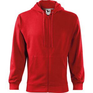 MALFINI® Pánská celopropínací mikina s kapucí Trendy Zipper Barva: Červená, Velikost: XL