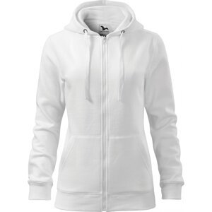 MALFINI® Dámská celopropínací mikina Trendy Zipper s kapucí s podšívkou 65% bavlny Barva: Bílá, Velikost: S