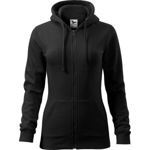 MALFINI® Dámská celopropínací mikina Trendy Zipper s kapucí s podšívkou 65% bavlny Barva: Černá, Velikost: XXL