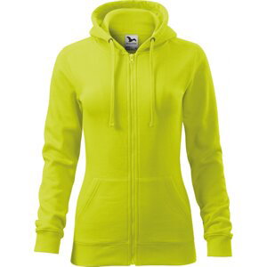 MALFINI® Dámská celopropínací mikina Trendy Zipper s kapucí s podšívkou 65% bavlny Barva: Limetková žlutá, Velikost: M