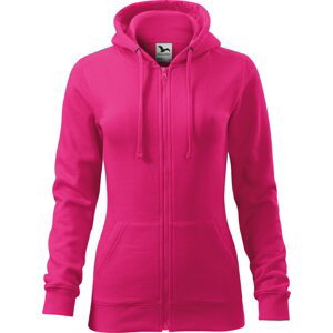 MALFINI® Dámská celopropínací mikina Trendy Zipper s kapucí s podšívkou 65% bavlny Barva: purpurová, Velikost: L