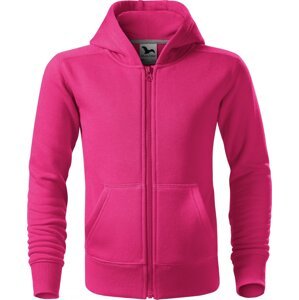 MALFINI® Dětská směsová celopropínací mikina Trendy s kapucí 300 g/m Barva: purpurová, Velikost: 122 cm/6 let
