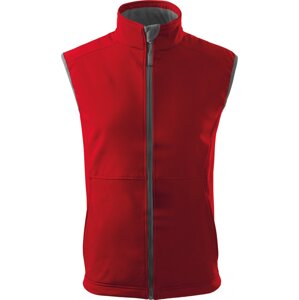 MALFINI® Pánská softshellová vesta Vision s kapsami na zip Barva: Červená, Velikost: 3XL