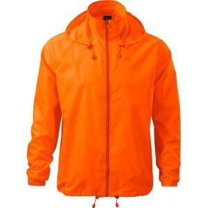 MALFINI® Celopropínací lehká bunda se skrytou kapucí v límci Barva: oranžová neonová, Velikost: L
