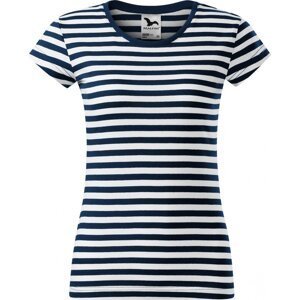MALFINI® Dámské proužkované tričko Sailor ze 100% bavlny Barva: modrá námořní, Velikost: XXL